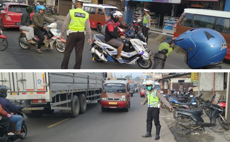 Unit Lantas Polsek Tanjungsari Lakukan Giat Rutin Atur Lalulintas